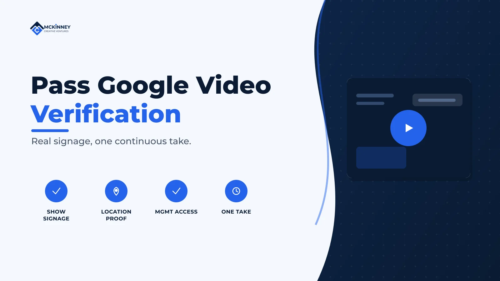 How to pass Google Business Profile video verification with permanent signage and a continuous recording