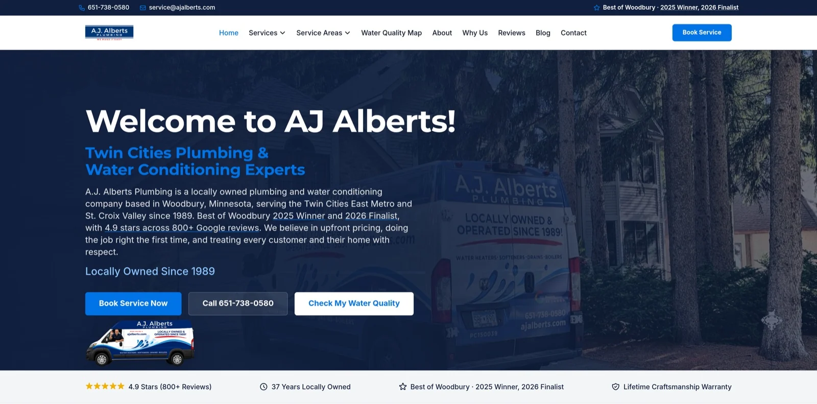 A.J. Alberts Plumbing website