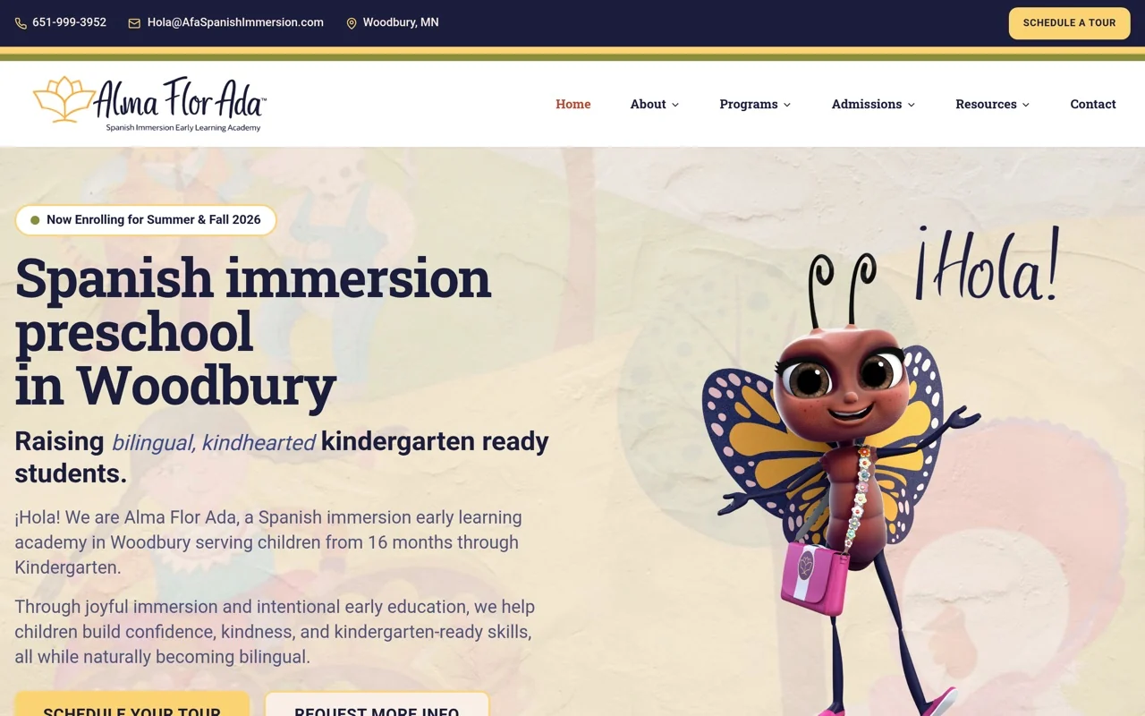 Alma Flor Ada Spanish Immersion website