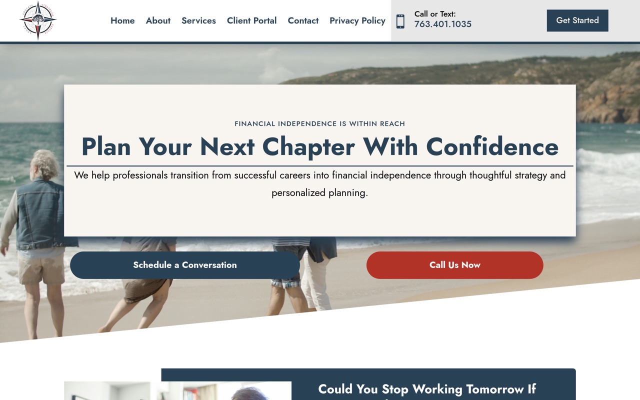Website for New Horizons Boutique Financial Services, Personalized financial advisory and planning built around each client's goals.