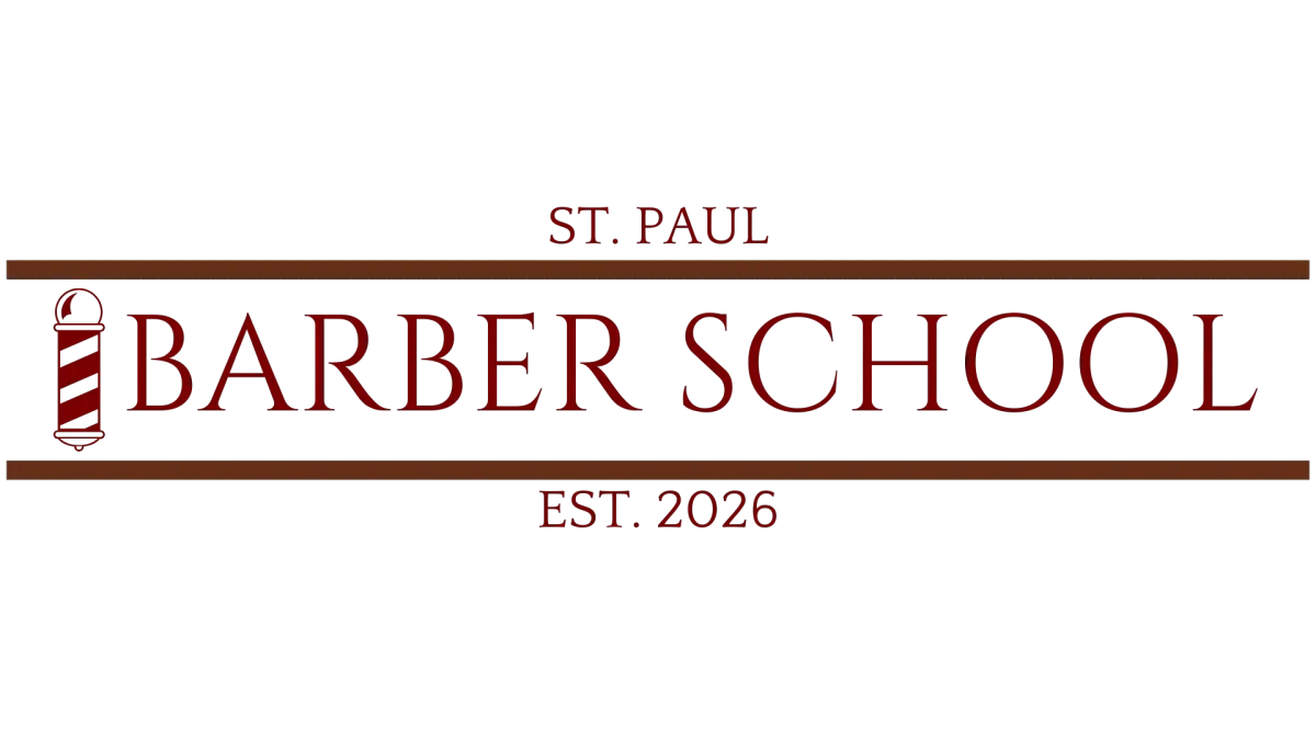 Website homepage for St. Paul Barber School, Accredited barber education and licensing
