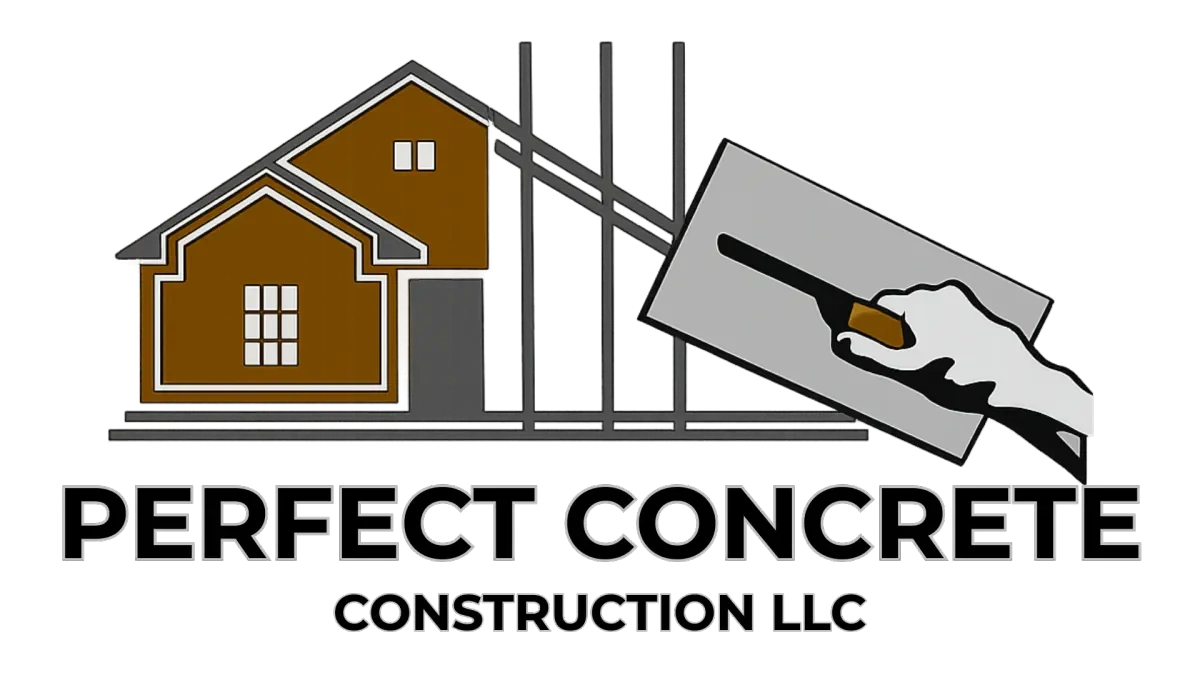 Website homepage for Perfect Concrete Construction, Custom residential and commercial concrete work