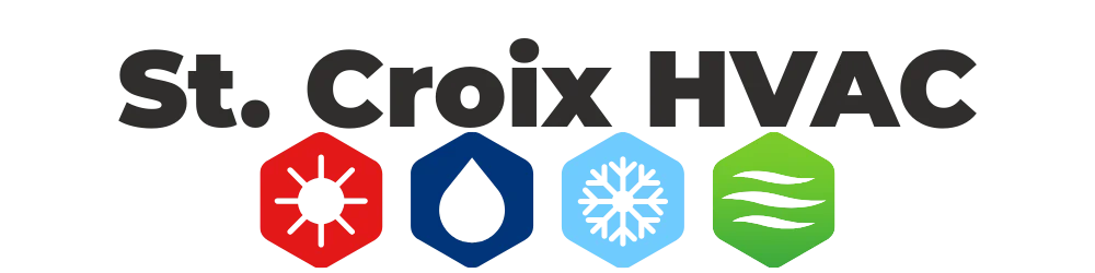 Website homepage for St. Croix HVAC, Heating, cooling, and indoor air quality