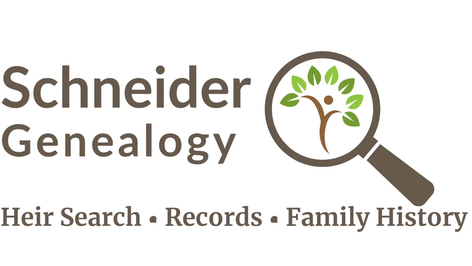Website homepage for Schneider Genealogy, Professional genealogy research and services